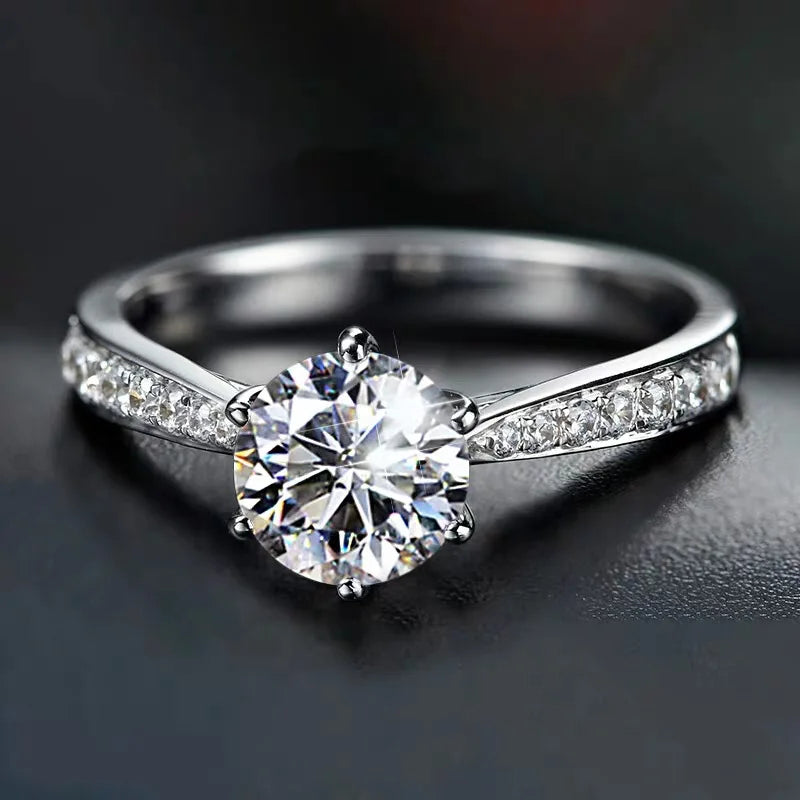 925 Sterling Silver Zircon Adjustable Engagement Rings For Women Wedding Elegant Jewelry Ladies Accessories Gifts Vera Lux