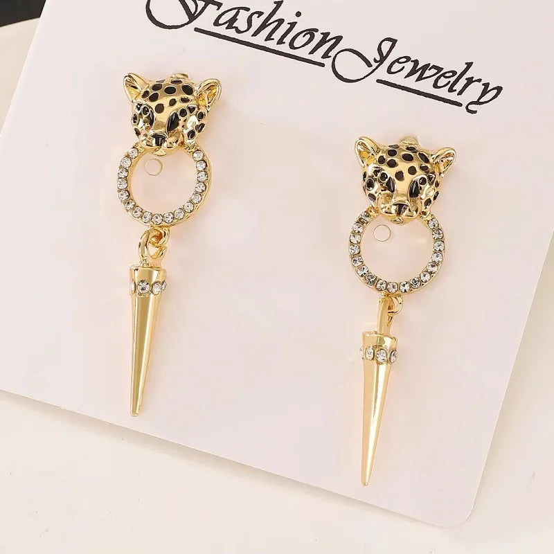 Luxury Quality Jewelry Cheetah Leopard Pattern Pendant Earrings Trendy Personalized Women's Party Fashion Jewelry Accessories Vera Lux
