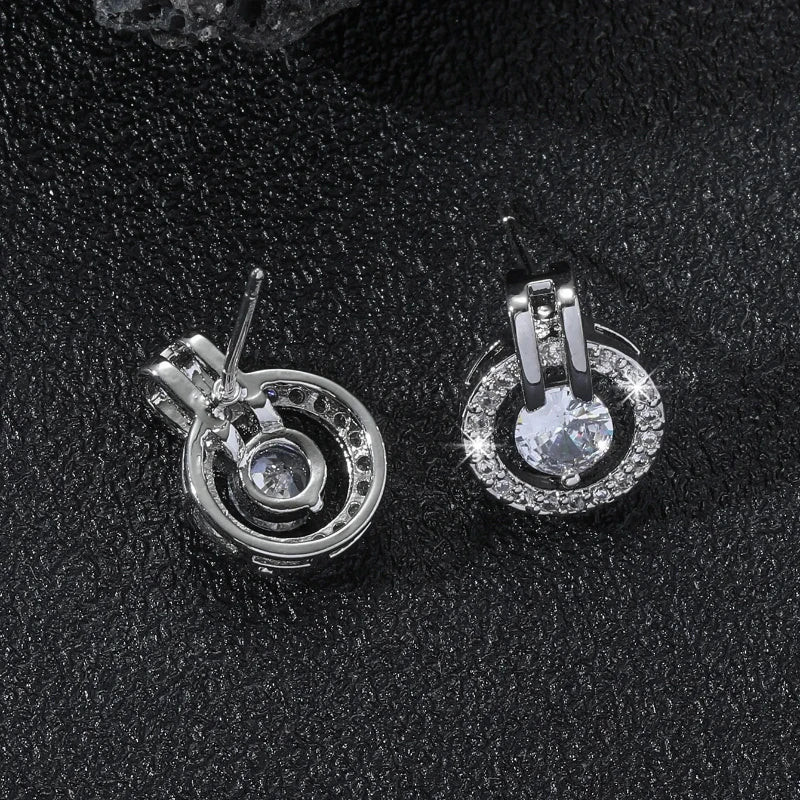 Exquisite Fashion Chic Round Zircon Earrings Casual Ins Assorted Niche High-grade Sense Selling Elegant Accessories Vera Lux