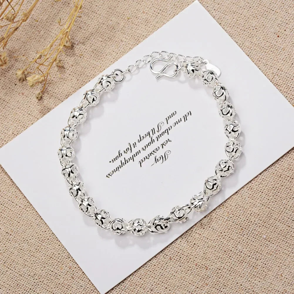 8 Inch 18K Gold Bracelet 5MM Sideways Chain Bracelet For Woman Men Fashion Wedding Engagement 925 Sterling Silver Jewelry Gifts Vera Lux