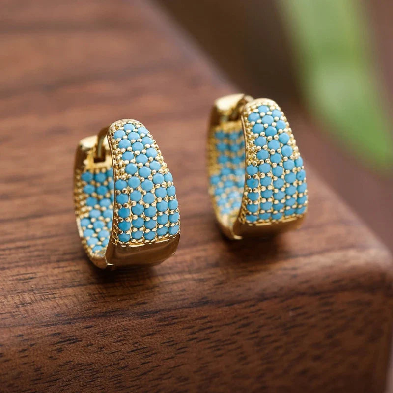 Women's Earrings Bohemian Style Clip Earrings Copper Synthetic Turquoise Earrings Party Wedding Mother's Day Accessories Vera Lux