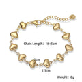 NEWBUY Wholesale Non-Fading Gold Color 316L Stainless Steel Heart Charm Bracelet For Women Casual Daily Jewelry Vera Lux