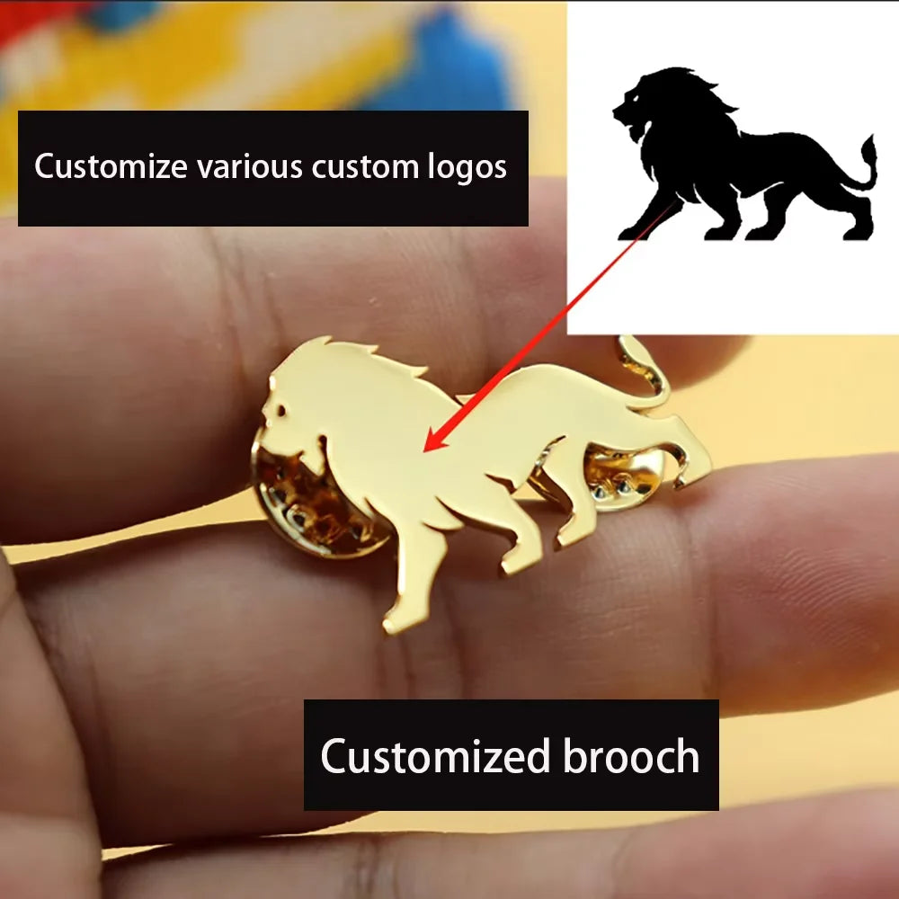 Custom Any Logo Image Brooch Stainless Steel Pins For Men Gentlemen Clothing Accessories Wedding Birthday Brooches Jewelry Gift Vera Lux