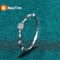 NeeTim D Color VVS1 Moissanite Ring for Women Wedding Fine Jewely with Certificete 925 Sterling Silver Engagement Rings Gifts Vera Lux