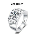 NeeTim 1ct 2ct D VVS1 Moissanite Ring For Men 925 Sterling Silver with Gold Plated Engagement Wedding Band Lab Diamond Man Rings Vera Lux