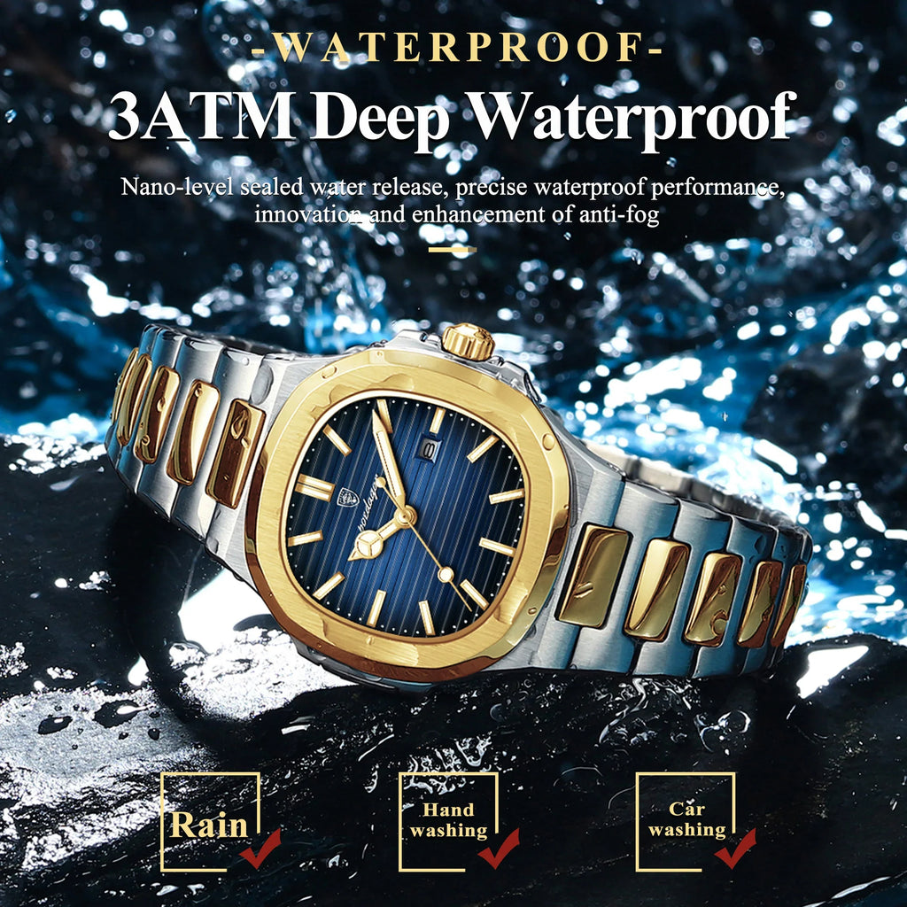 POEDAGAR Luxury Square Watch for Woman Waterproof Luminous Date Ladies Watch Stainless Steel Quartz Women's Watches Female Reloj Vera Lux
