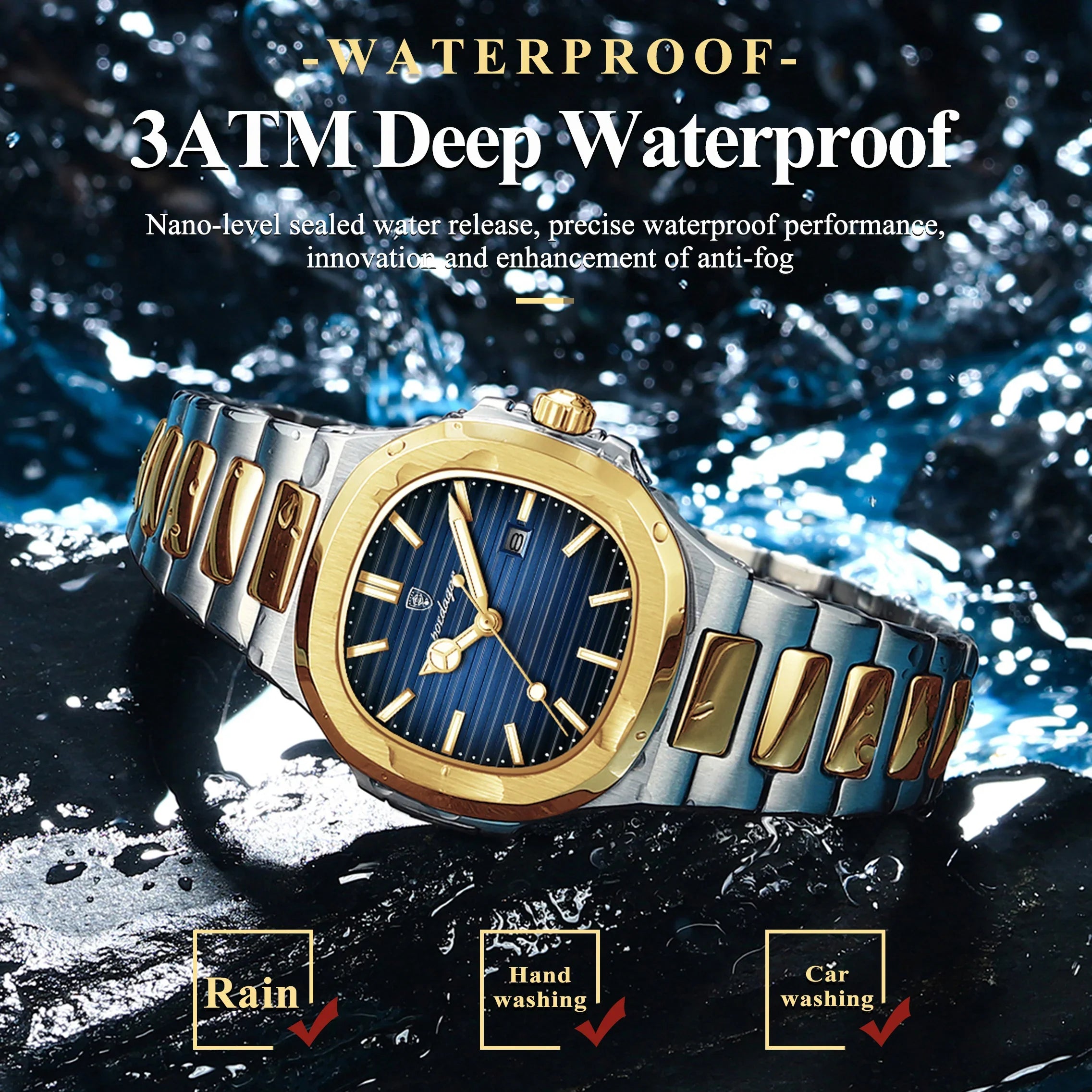 POEDAGAR Luxury Square Watch for Woman Waterproof Luminous Date Ladies Watch Stainless Steel Quartz Women's Watches Female Reloj Vera Lux