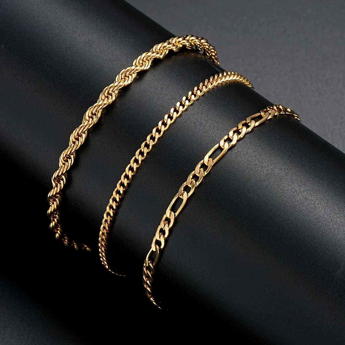 3pcs/set Stainless Steel Punk Cuban Chain Bracelet for Men Minimalist Silver Color Hip Hop Bracelet Party Fashion Jewelry Gifts Vera Lux