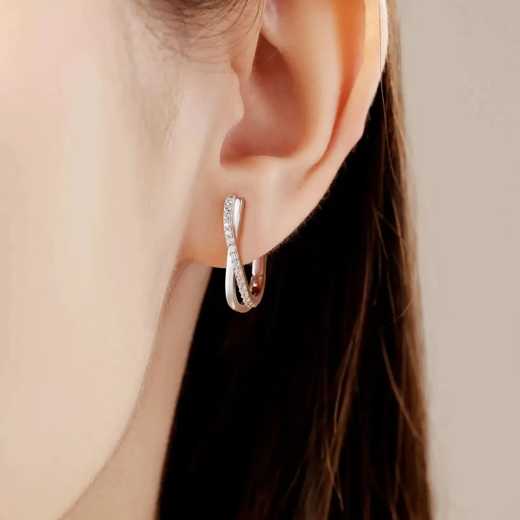 925 Silver Star Twisted Line Earrings Jewelry Versatile Hoop Earrings For Women Jewelry Fine Birthday Party Gifts Vera Lux
