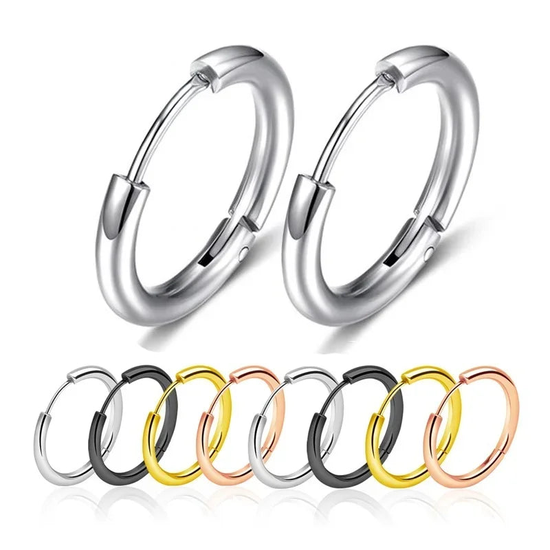 10/20Pcs Minimalist 316L Stainless Steel Small Hoop Earrings For Women Man Classic Round Earrings Fashion Ear Piercing Jewelry Vera Lux