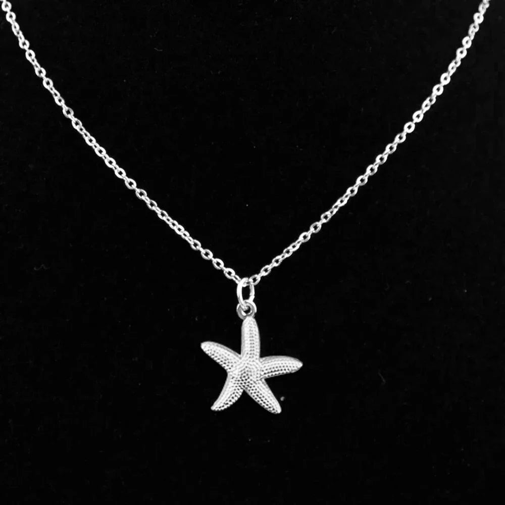 DOTIFI  Beach Wind Shell Starfish Pendant Pendant Stainless Steel Necklace Female Fashion Simple Personalized Necklace Jewelry Vera Lux