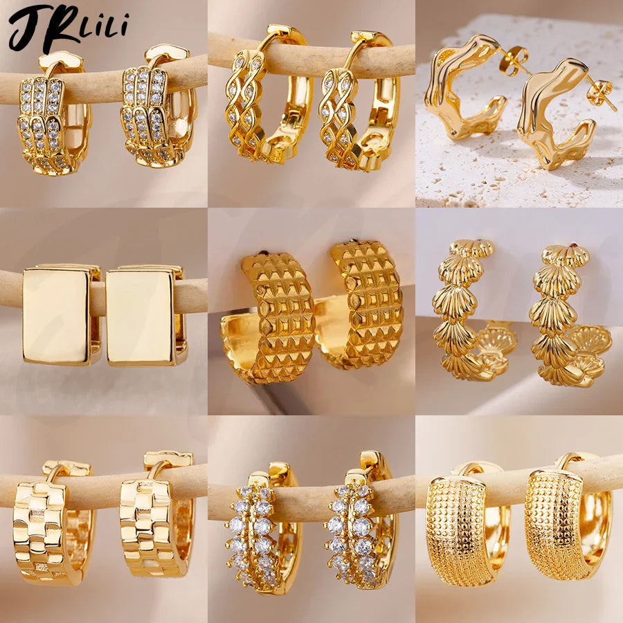 Trendy C-Shape Earrings For Women Stainless Steel Geometric Piercing Stud Earring 2024 New Fashion Party Jewelry Accessories Vera Lux