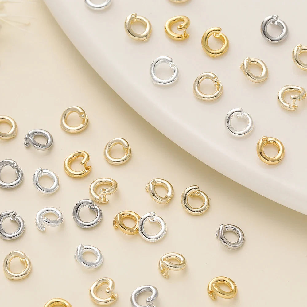 10Pcs/Pack 14/18K Gold Color Plated Open Jump Rings Split Rings Connector For Necklace Bracelets Jewelry Making Accessories Vera Lux