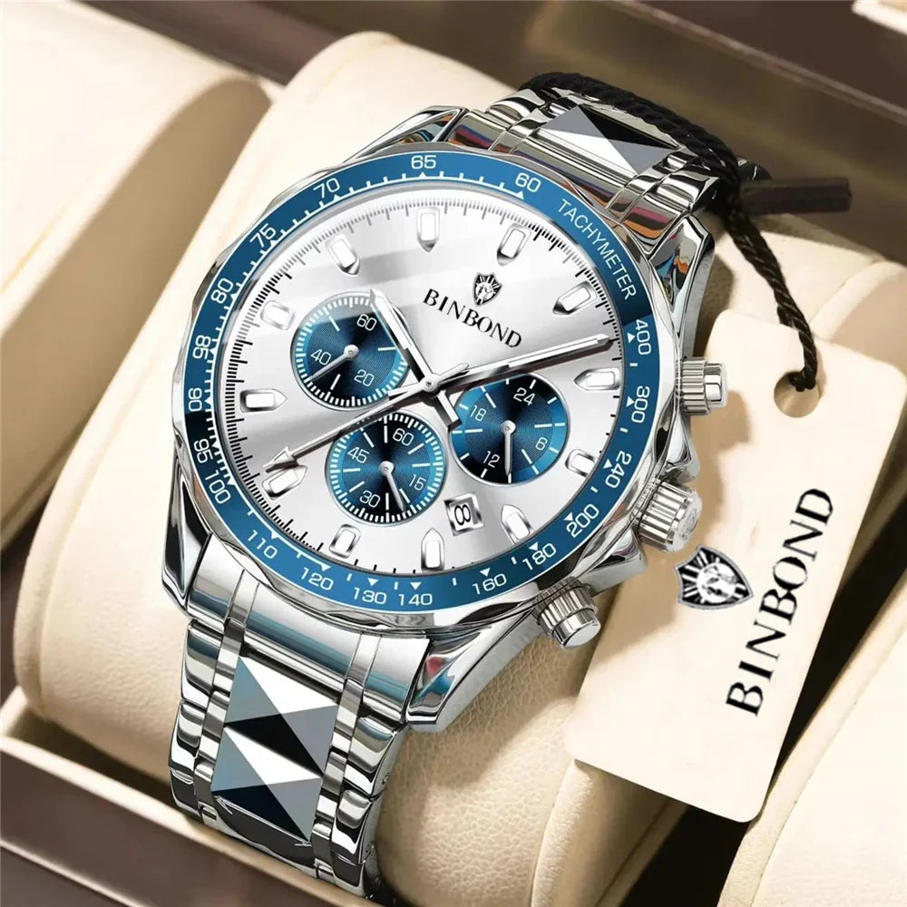 New Automatic Watch For Man Small Dial Blue Digital Fashion Quartz Wristwatches Men Clock Luxury Watches Mens Gifts Reloj Hombre Vera Lux