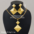 Gold Color Heart Shape Metal Pendant Earrings Sets 24K Gold Plated Simple Fashion Love Collarbone Chain Exquisite Holiday Gifts Vera Lux