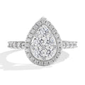 MINTYBOX S925 Sterling Silver Moissanite Engagement Halo Rings for Women 1.15ctw Lab Diamond Ring 18K Gold Plated Fine Jewelry Vera Lux