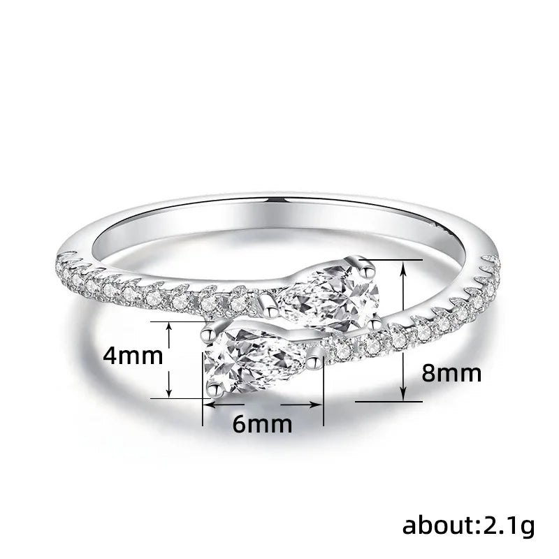 925 Sterling Silver Bright Zirconia Finger Ring Female Accessories for Engagement Ceremony Fashion Dainty Chic Wedding Jewelry Vera Lux