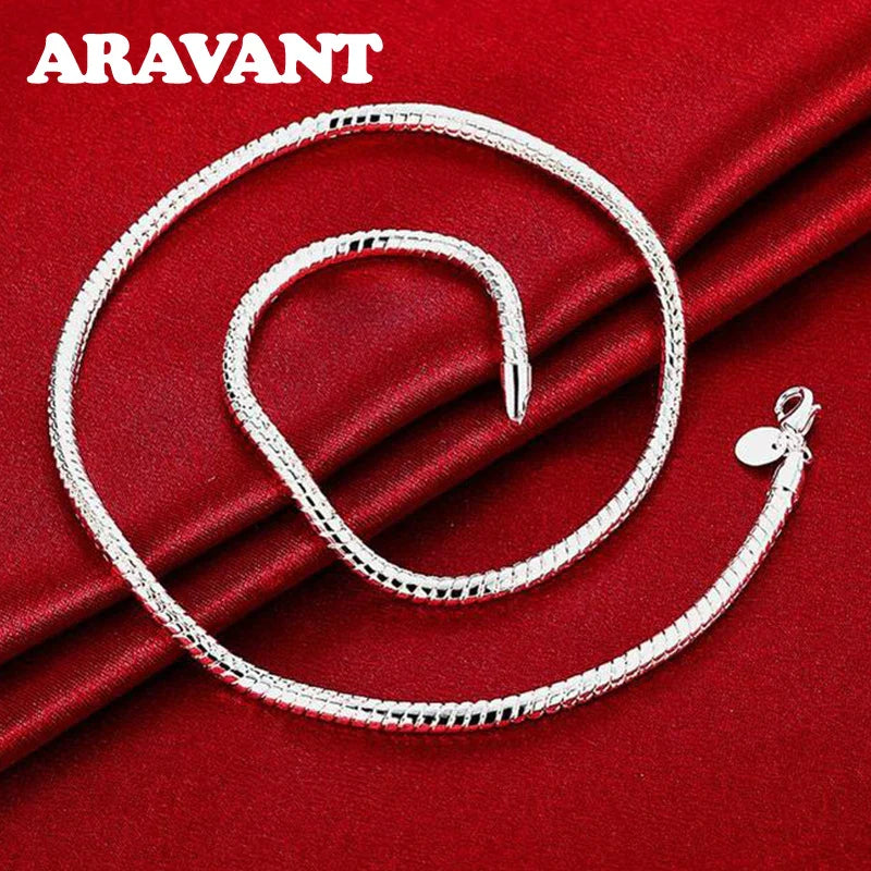 Aravant 925 Silver 1MM/2MM/3MM Snake Chain Necklace For Men Women Pendant Fashion Jewelry Vera Lux