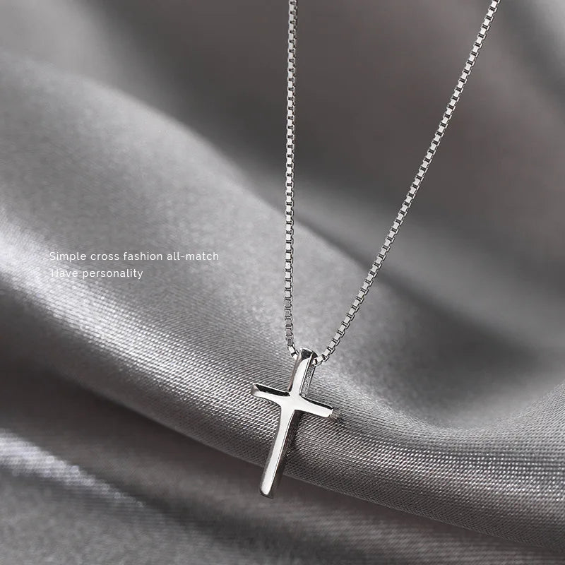 925 Sterling Silver Cross Pendants Female Necklaces Women Luxury Quality Jewelry Exquisite Elegant Charms Accessories Argent 925 Vera Lux