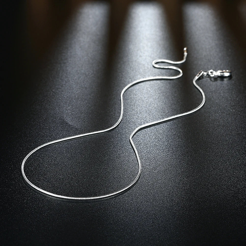 10pcs wholesale 925 sterling silver 1MM snake chain necklace for women man 16-30inches fashion party wedding Jewelry gifts Vera Lux