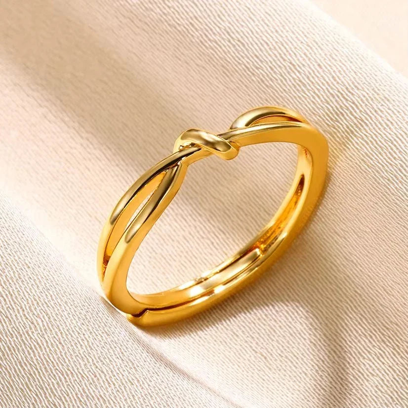 316L Stainless Steel Rings for Women Gold Color Multilayer Geometric Open Ring Vintage Waterproof Wedding Aesthetic Jewelry Gift Vera Lux