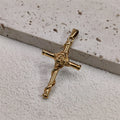 Waterproof Vintage 18k Gold Plated Stainless Steel Charm Rose Cross Pendant Necklace For Men Women Jewelry Gift Vera Lux