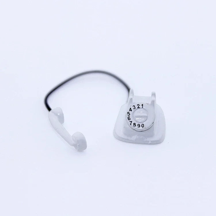 1:12 Home Decor Figurines Alloy Vintage Rotary Telephone Mini Retro Phone Model Miniature Phone Dollhouse Baby House Accessories Perfecsy