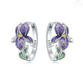925 Sterling Silver Purple Flowers Series Earring Jewelry Versatile Hoop Earrings For Women Jewelry Fine Birthday Party Gifts Vera Lux