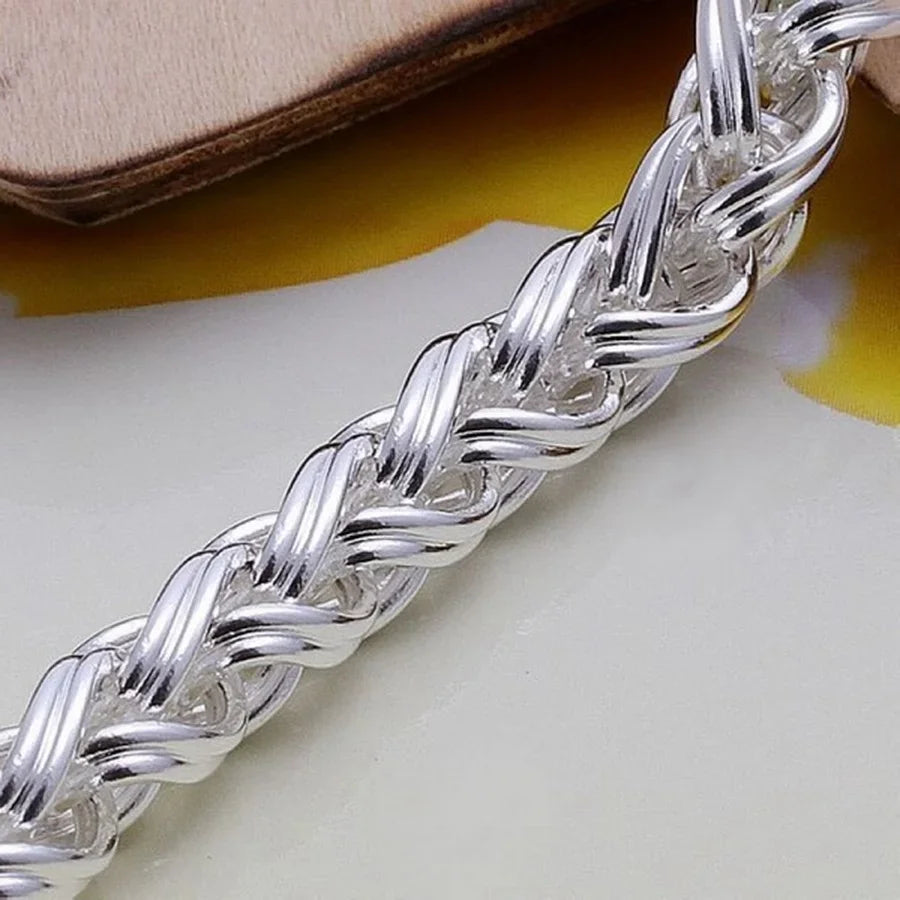 Wholesale 925 Sterling Silver Bracelets Jewelry chain women lady men 6mm 4MM high quality valentine gift beautiful factory price Vera Lux