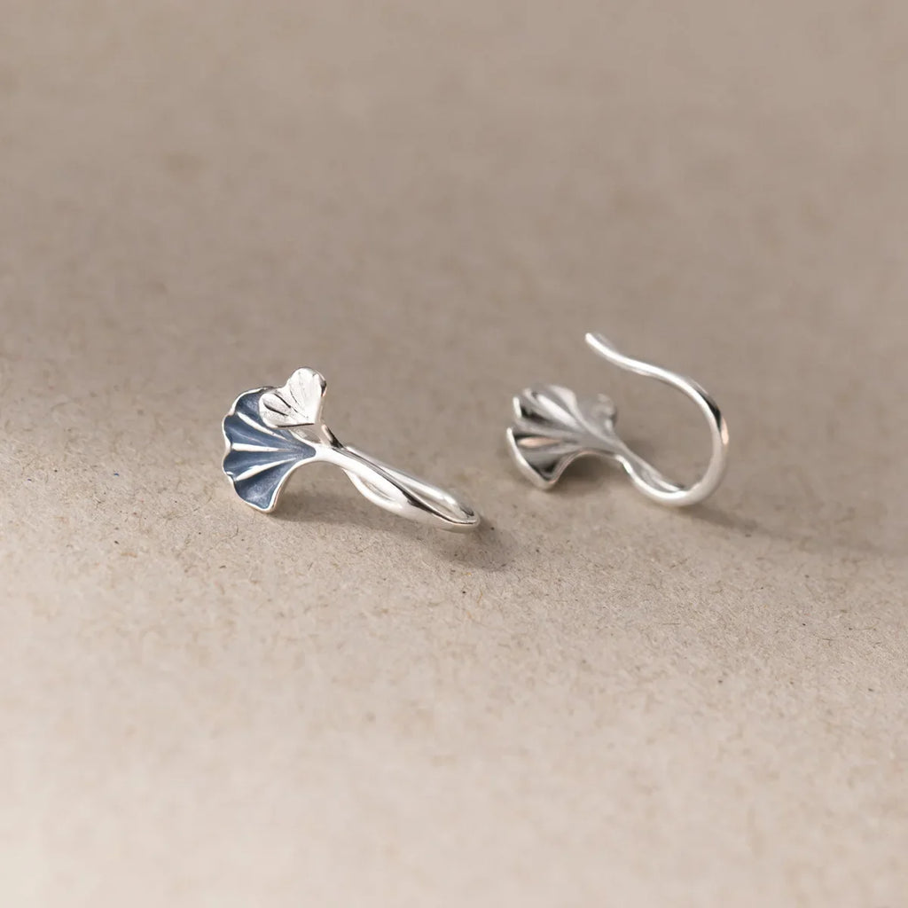 925 Sterling Silver Ginkgo Leaf Stud Earrings For Women Luxury Quality Jewelry Accessories Wholesale 2024 Trend Money 925 Vera Lux