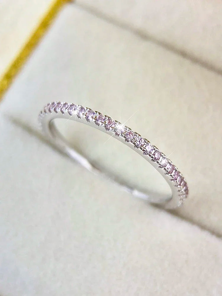 925 Sterling Silver Fashion Shiny 1.4mm Full Zircon Stackable Plain Ring For Women Daily Party Personalized Fine Jewelry Vera Lux