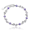 925 Sterling Silver Heart Shaped Bracelet For Women Retro Korean Versatile Blue Crystal Charm Bracelets Original Party Jewelry Vera Lux