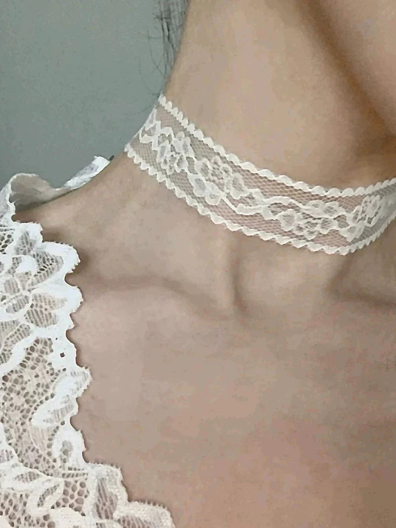 2026 New Black Sexy Lace Flower Necklace for Women Harajuku Gothic Short Choker Collar Necklace Party Female Neck Accessories ﻿ Vera Lux