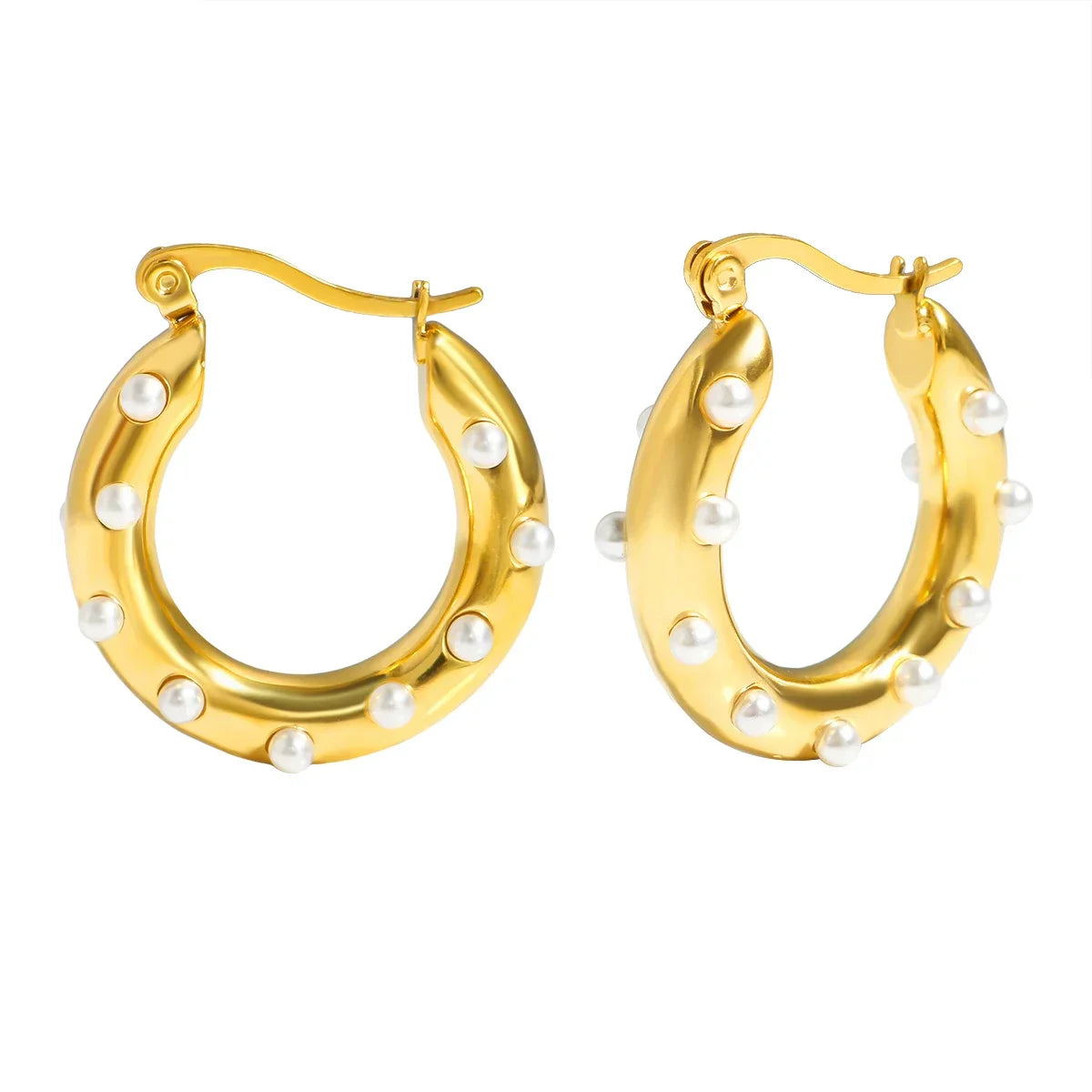 Luxury Shiny Zircon Hoop Earrings for Women Trendy Golden Stainless Steel Wed Ear Geometric Circle Earring Jewelry Pendientes Vera Lux