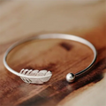 925 Sterling Silver Angel Feather Lucky Arm Cuff Designer Bracelets Bangles For Women Party Jewelry Gifts Jewellery Vera Lux