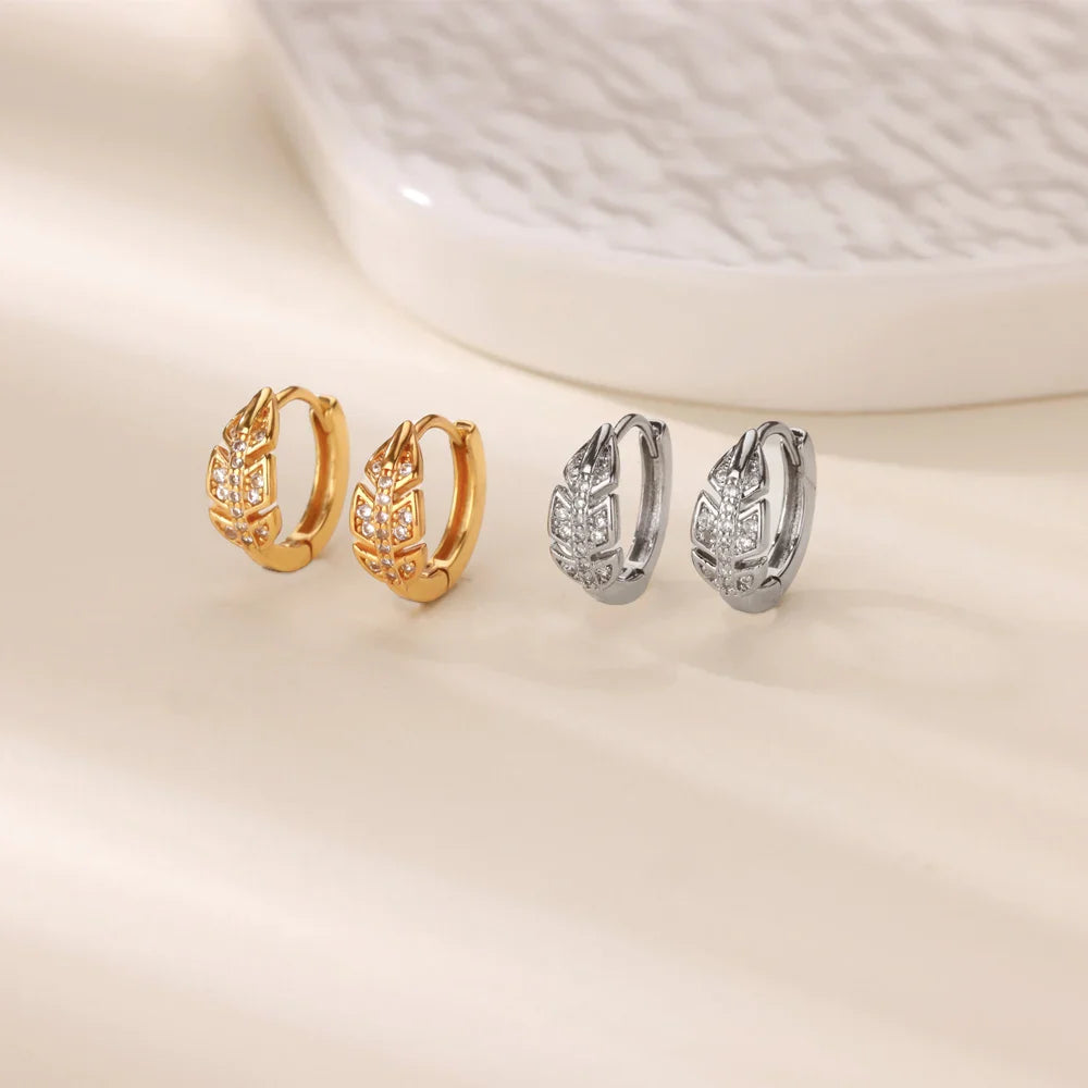 Cute Geometric Hoop Earrings for Women Stainless Steel Gold Color Cross Infinity Earrings 2025 Trend Piercing Wedding Jewelry Vera Lux