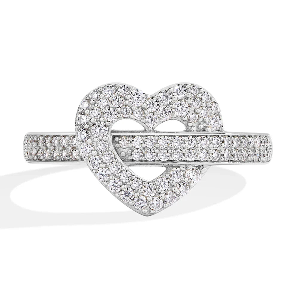 MINTYBOX S925 Silver Moissanite Rings for Women 0.568ctw D/VVS1 Lab Diamond Heart Ring 18K Gold Plated  Wedding Fine Jewelry Vera Lux