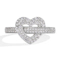 MINTYBOX S925 Silver Moissanite Rings for Women 0.568ctw D/VVS1 Lab Diamond Heart Ring 18K Gold Plated  Wedding Fine Jewelry Vera Lux