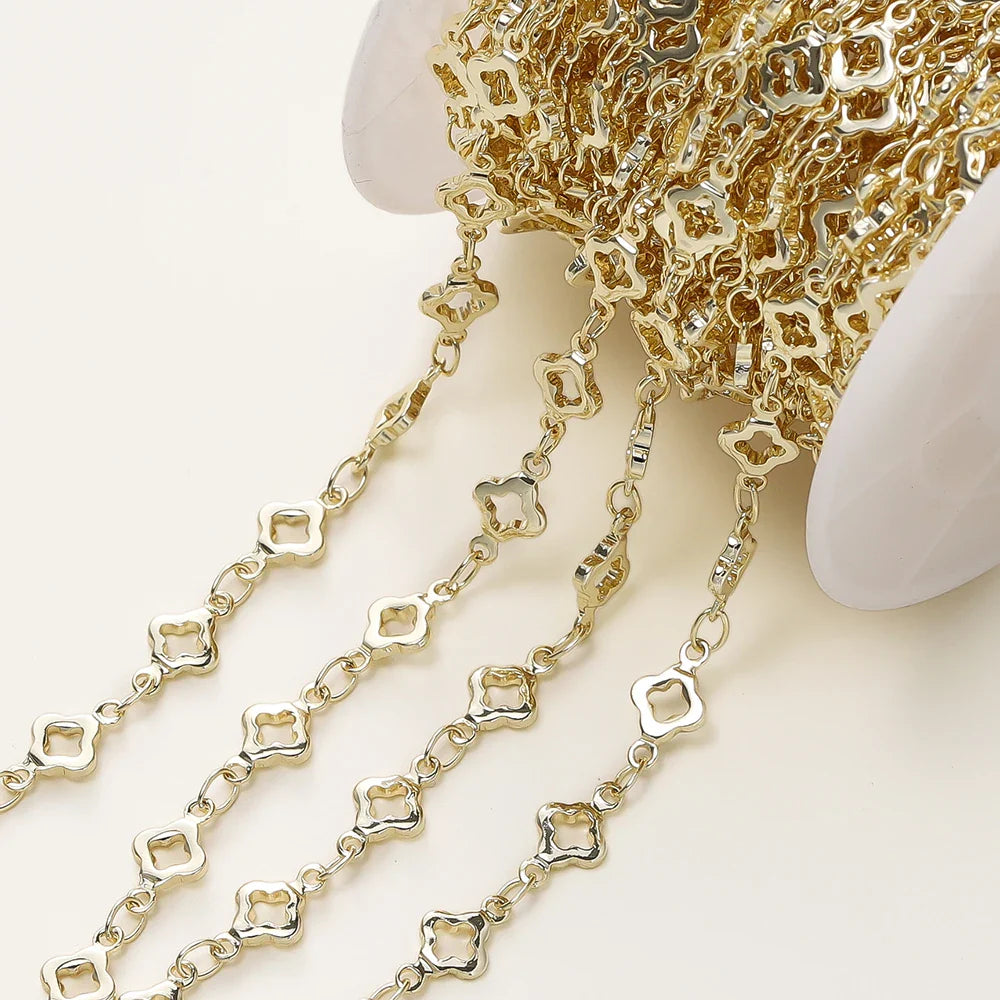 1Meter/Pack 5.5MM 14/18K Gold Plated Brass Rhombus Chain For Jewelry Making Necklace Bracelets Chain Jewelry Making Supplies Vera Lux