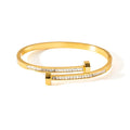 Fashionable Minimalist Nail Bracelet With Starry Sky Diamond Inlay Colorfast Versatile Stainless Steel Bracelet Vera Lux