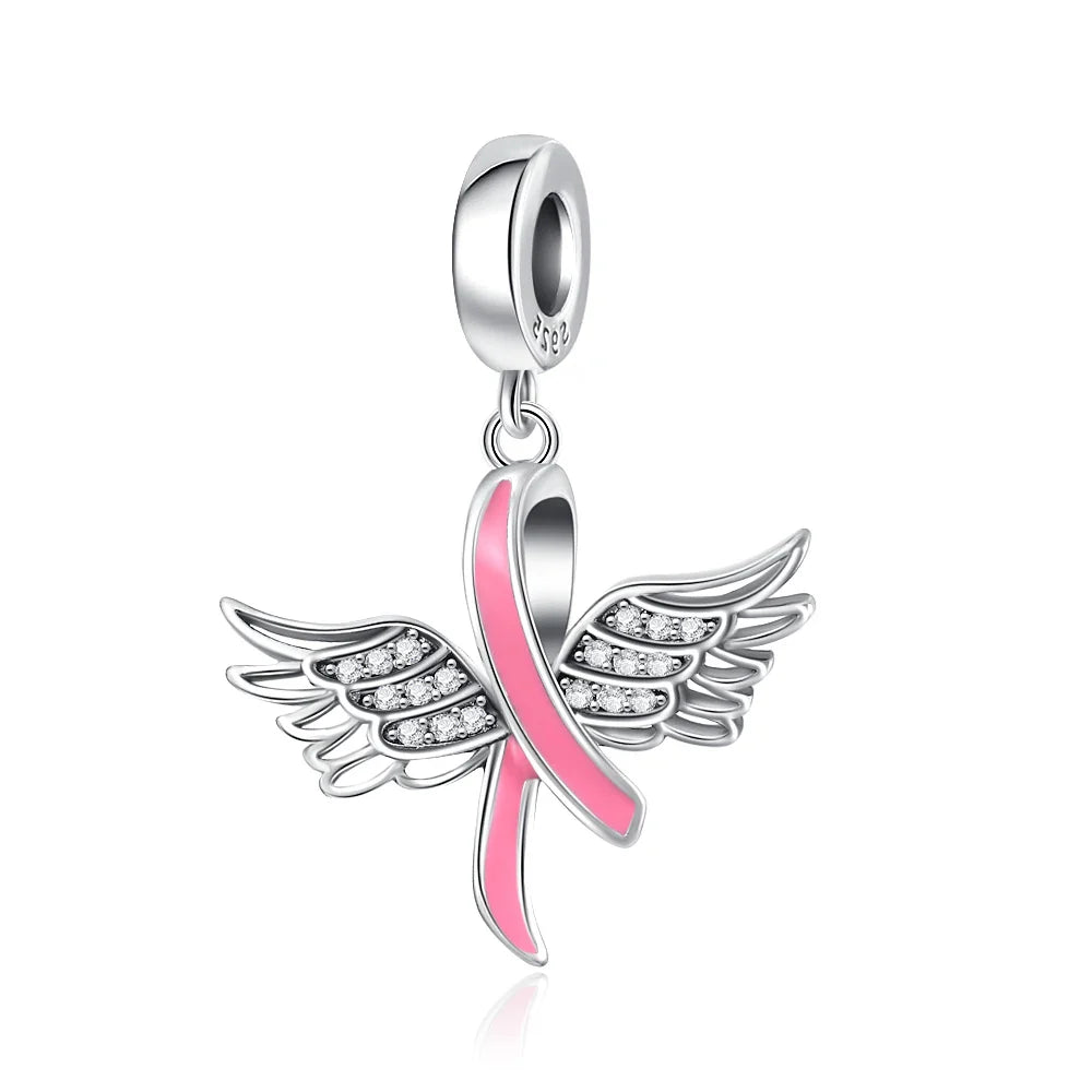 2026 Spring Pink Series Ballon Butterfly Flower Pendant Fit S925 European 925 Sterling Silver Bracelet Bangles Necklace Vera Lux