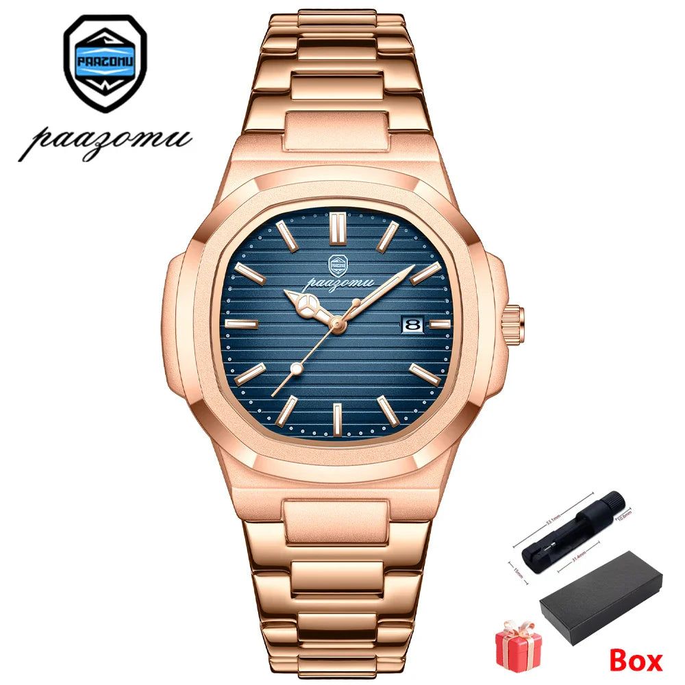 2026 New For Men Fashion Brand Male Watch Waterproof Luminous Stainless Steel Watches  Date Week Casual Quartz Men's Clock Reloj Vera Lux