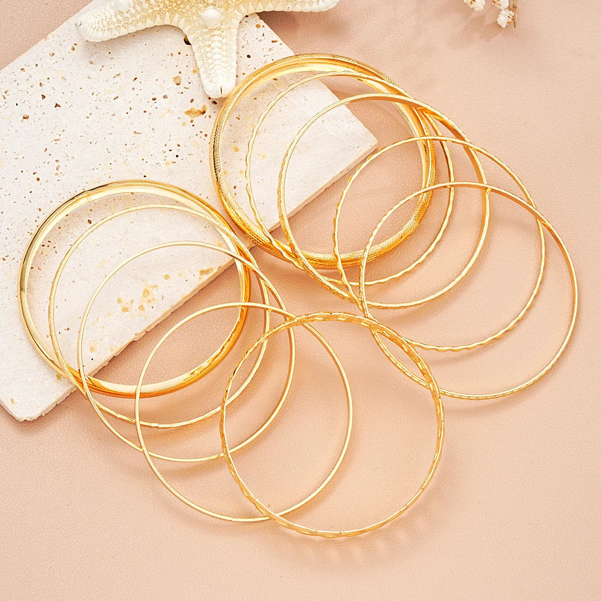 10 Pcs Punk Trendy Multilayer Bracelets Set for Women Elegant Delicate Twist Sparkling Adjustable Bangles Jewelry Couples Gifts Vera Lux