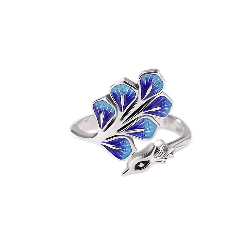925 Sterling Silver Blue Peacock Wedding Rings For Women Engagement Wedding Fine Jewelry Jewellery Women Wholesale Vera Lux