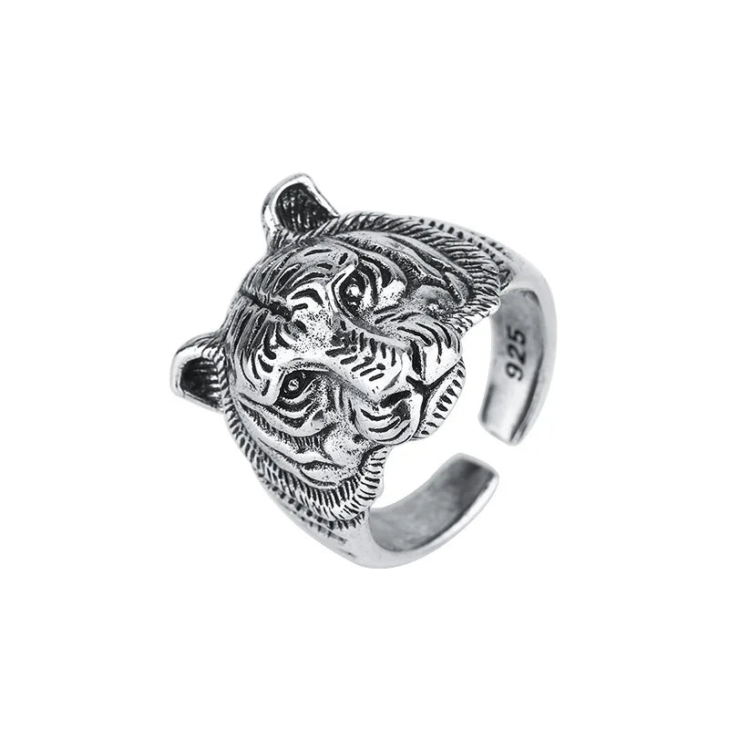 925 Sterling Silver Tiger Adjustable Rings For Women Engagement Female Jewelry Accessories  Jewellery Vera Lux