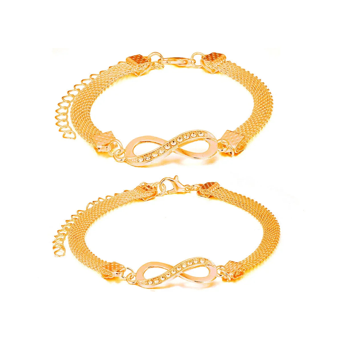 2 Pcs Set Love Heart Couple Bracelets for Women Men Silver Color Double Layer Matching Chain Bracelet Lover Jewelry Gift Vera Lux