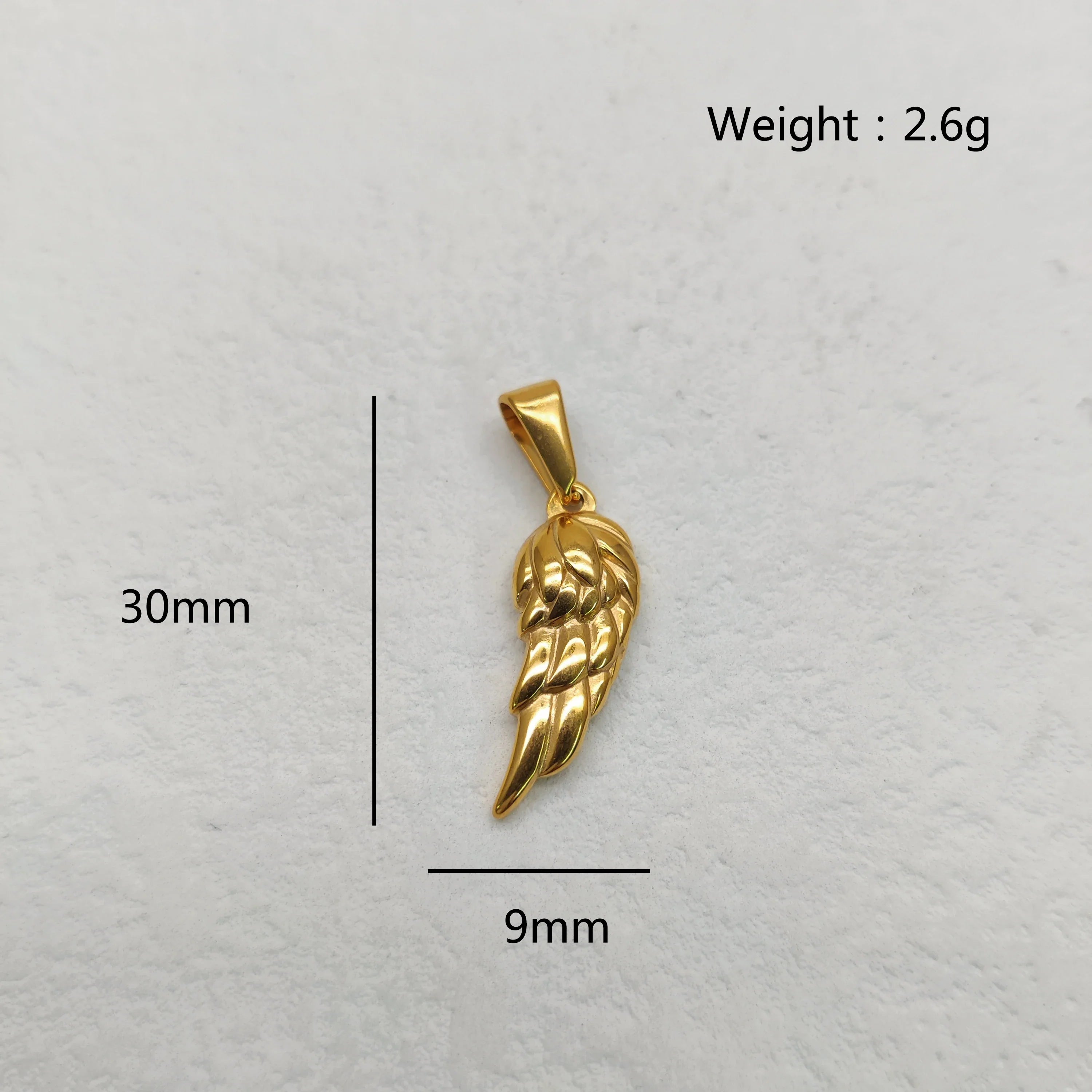 18K Gold Plated Angel Wing Pendant Necklace - Vintage Feather Design for Men, Stainless Steel Chain Jewelry Gift Vera Lux