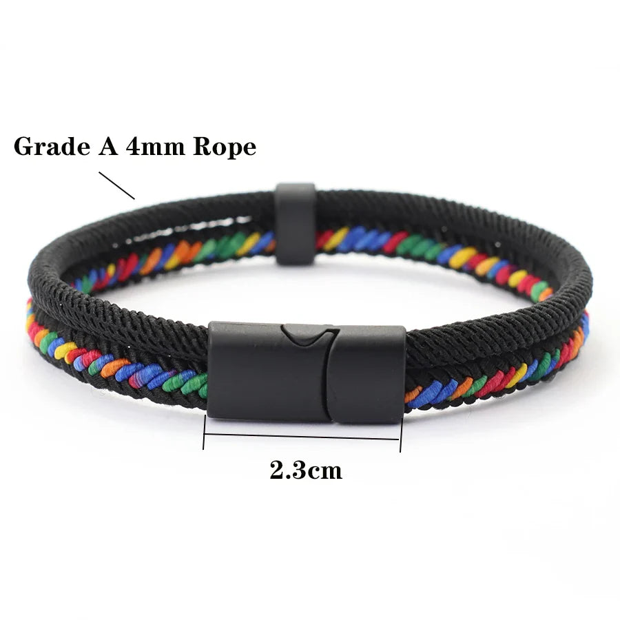 Noter New Personalized Handmade Rope Bracelet For Men Detachable Buckle 4 Colors Grade A Ethnic Fabric Bangle Pulseria Homme Vera Lux