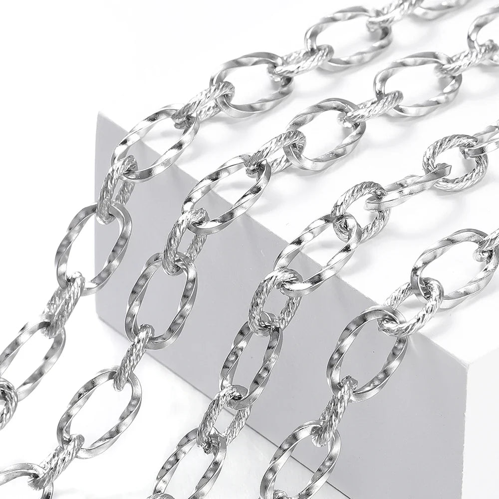 1Meter Stainless Steel Brass Metal Thick Cable Chain For Jewelry Making Handmade DIY Bracelet Necklace Components Vera Lux