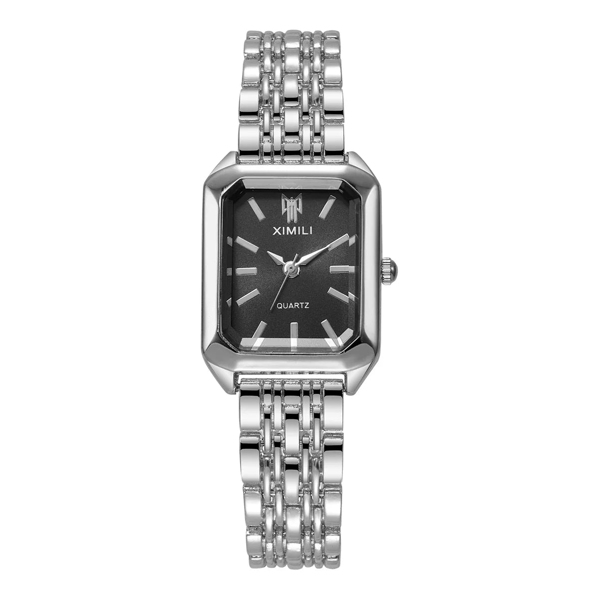 1/2/4PCS  Elegant Rectangle Woman Quartz Watch Luxury Stainless Steel Band Ladies Wristwatches Reloj Mujer（Without Box） Vera Lux